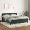 Image de vidaXL Boxspring met matras fluweel donkergroen 160x200 cm3141494