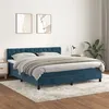Image de vidaXL Boxspring met matras fluweel donkerblauw 160x200 cm3141495