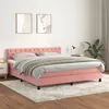 Image de vidaXL Boxspring met matras fluweel roze 160x200 cm3141496
