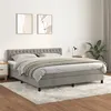 Image de vidaXL Boxspring met matras fluweel lichtgrijs 180x200 cm3141497