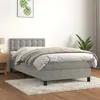 Image de vidaXL Boxspring met matras fluweel lichtgrijs 80x200 cm3141509