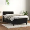 Image de vidaXL Boxspring met matras fluweel zwart 90x200 cm3141523