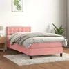 Image de vidaXL Boxspring met matras fluweel roze 90x200 cm3141526