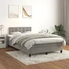 Image de vidaXL Boxspring met matras fluweel lichtgrijs 120x200 cm3141533