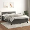 Image de vidaXL Boxspring met matras fluweel donkergrijs 140x190 cm3141540