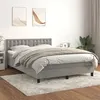 Image de vidaXL Boxspring met matras fluweel lichtgrijs 140x200 cm3141545