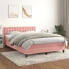 Image de vidaXL Boxspring met matras fluweel roze 140x200 cm3141550