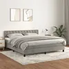 Image de vidaXL Boxspring met matras fluweel lichtgrijs 160x200 cm3141551