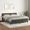 Image de vidaXL Boxspring met matras fluweel donkergrijs 160x200 cm3141552