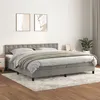 Image de vidaXL Boxspring met matras fluweel lichtgrijs 200x200 cm3141563