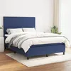 Image de vidaXL Boxspring met matras stof blauw 140x190 cm3141615