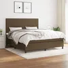 Image de vidaXL Boxspring met matras stof donkerbruin 180x200 cm3141636