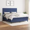Image de vidaXL Boxspring met matras stof blauw 180x200 cm3141639