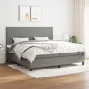 Image de vidaXL Boxspring met matras stof donkergrijs 200x200 cm3141642