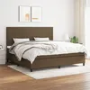 Image de vidaXL Boxspring met matras stof donkerbruin 200x200 cm3141644