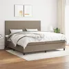 Image de vidaXL Boxspring met matras stof taupe 200x200 cm3141645