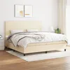 Image de vidaXL Boxspring met matras stof cràmekleurig 200x200 cm3141646