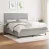Image de vidaXL Boxspring met matras stof lichtgrijs 180x200 cm3141713