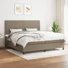 Image de vidaXL Boxspring met matras stof taupe 200x200 cm3141725