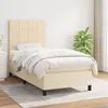 Image de vidaXL Boxspring met matras stof cràmekleurig 90x200 cm3141750