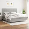 Image de vidaXL Boxspring met matras stof lichtgrijs 200x200 cm3141801