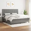 Image de vidaXL Boxspring met matras stof donkergrijs 200x200 cm3141802
