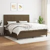 Image de vidaXL Boxspring met matras stof donkerbruin 200x200 cm3141804