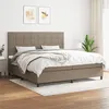 Image de vidaXL Boxspring met matras stof taupe 200x200 cm3141805