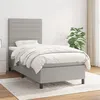 Image de vidaXL Boxspring met matras stof lichtgrijs 100x200 cm3141833