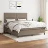 Image de vidaXL Boxspring met matras stof taupe 160x200 cm3141869