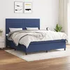Image de vidaXL Boxspring met matras stof blauw 160x200 cm3141871