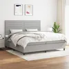 Image de vidaXL Boxspring met matras stof lichtgrijs 200x200 cm3141881