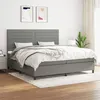 Image de vidaXL Boxspring met matras stof donkergrijs 200x200 cm3141882