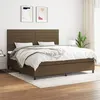 Image de vidaXL Boxspring met matras stof donkerbruin 200x200 cm3141884