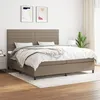 Image de vidaXL Boxspring met matras stof taupe 200x200 cm3141885