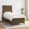Image de vidaXL Boxspring met matras stof donkerbruin 90x190 cm3141900