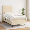 Image de vidaXL Boxspring met matras stof cràmekleurig 100x200 cm3141918