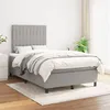 Image de vidaXL Boxspring met matras stof lichtgrijs 120x200 cm3141921