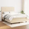 Image de vidaXL Boxspring met matras stof cràmekleurig 140x190 cm3141934