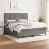 Image de vidaXL Boxspring met matras stof donkergrijs 160x200 cm3141946