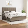 Image de vidaXL Boxspring met matras stof taupe 160x200 cm3141949