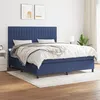 Image de vidaXL Boxspring met matras stof blauw 160x200 cm3141951
