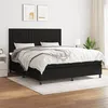 Image de vidaXL Boxspring met matras stof zwart 180x200 cm3141955