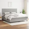 Image de vidaXL Boxspring met matras stof lichtgrijs 200x200 cm3141961