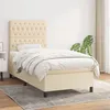 Image de vidaXL Boxspring met matras stof cràmekleurig 90x200 cm3141990
