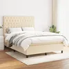 Image de vidaXL Boxspring met matras stof cràmekleurig 140x190 cm3142014
