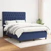 Image de vidaXL Boxspring met matras stof blauw 140x190 cm3142015