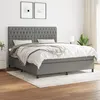 Image de vidaXL Boxspring met matras stof donkergrijs 180x200 cm3142034