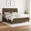 Image de vidaXL Boxspring met matras stof donkerbruin 180x200 cm3142036