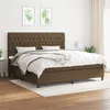 Image de vidaXL Boxspring met matras stof donkerbruin 200x200 cm3142044